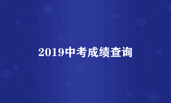 2019中考成绩查询