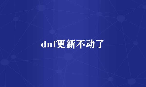 dnf更新不动了