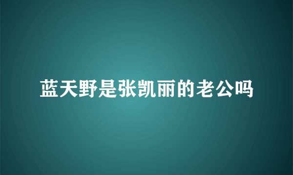 蓝天野是张凯丽的老公吗