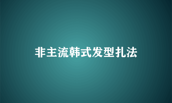 非主流韩式发型扎法