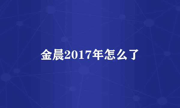 金晨2017年怎么了