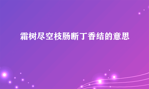 霜树尽空枝肠断丁香结的意思