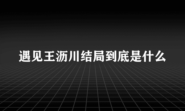 遇见王沥川结局到底是什么