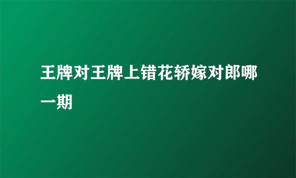 王牌对王牌上错花轿嫁对郎哪一期