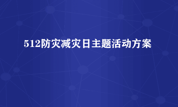 512防灾减灾日主题活动方案