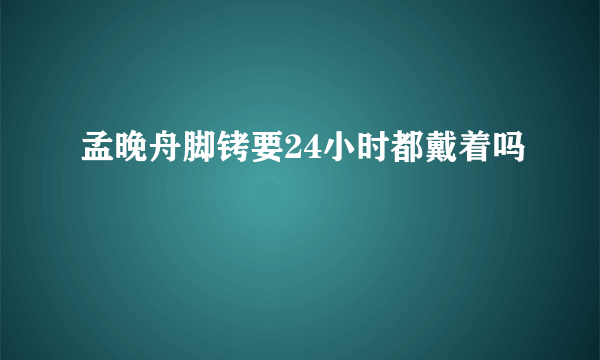 孟晚舟脚铐要24小时都戴着吗