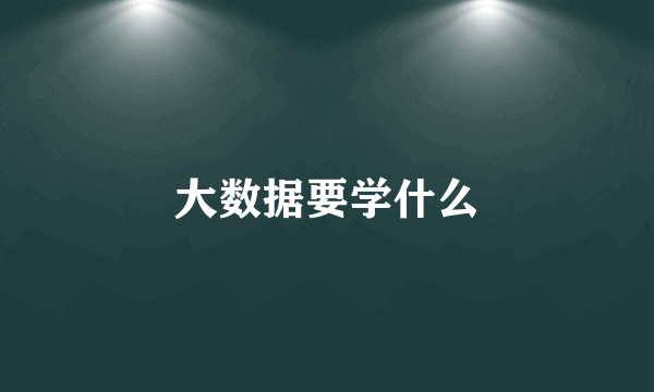 大数据要学什么