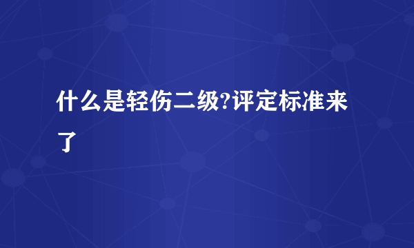 什么是轻伤二级?评定标准来了