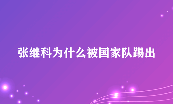 张继科为什么被国家队踢出