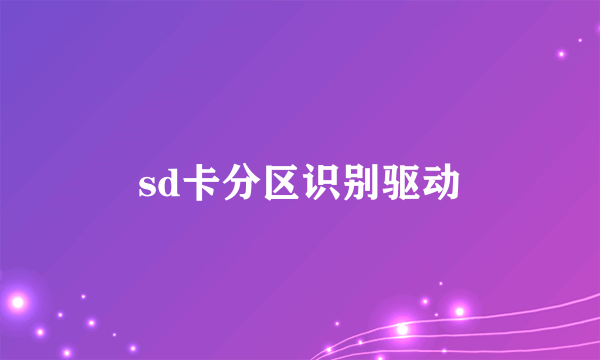 sd卡分区识别驱动