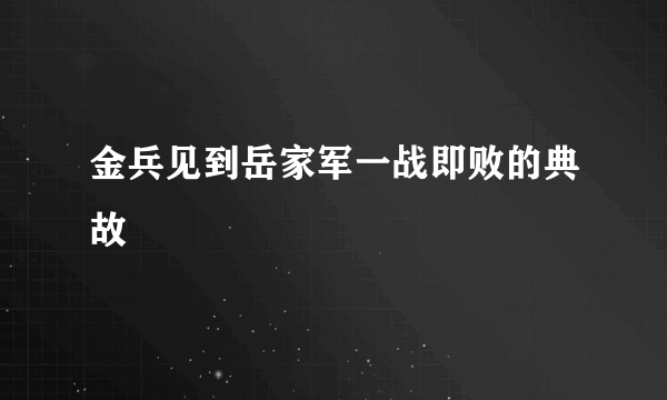 金兵见到岳家军一战即败的典故