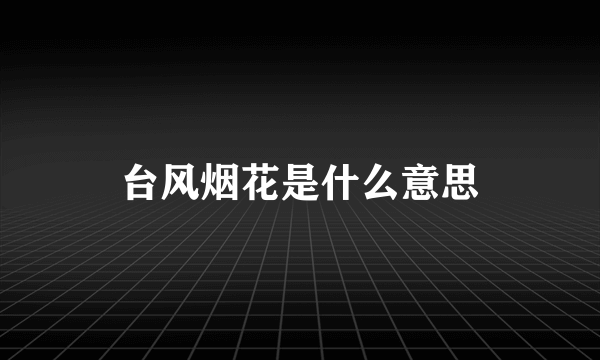 台风烟花是什么意思