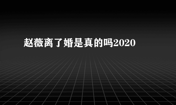 赵薇离了婚是真的吗2020