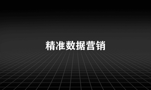 精准数据营销