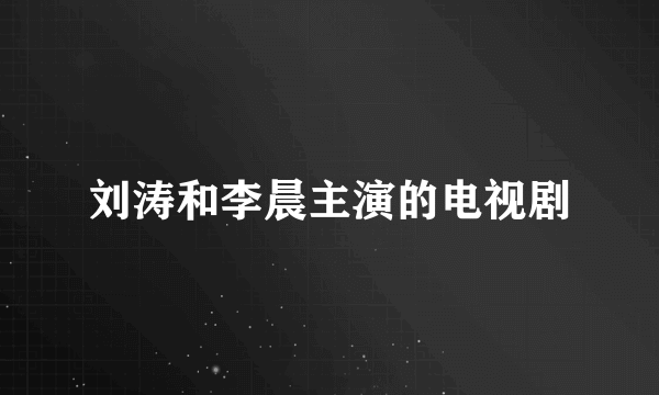 刘涛和李晨主演的电视剧