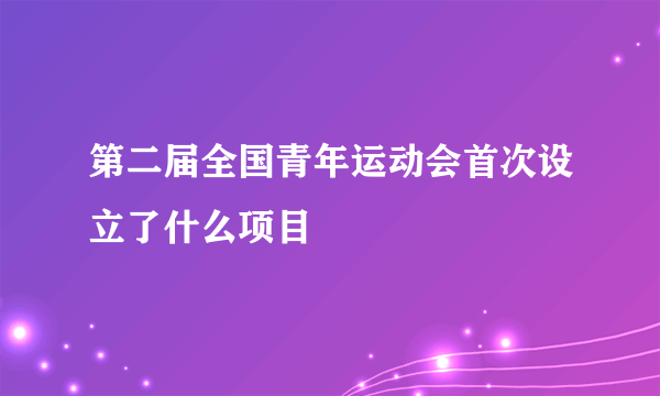 第二届全国青年运动会首次设立了什么项目