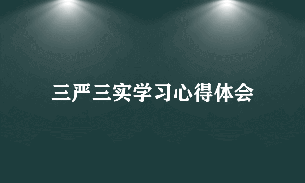 三严三实学习心得体会