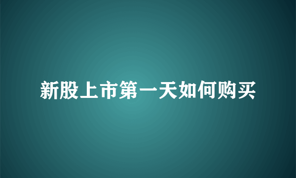 新股上市第一天如何购买