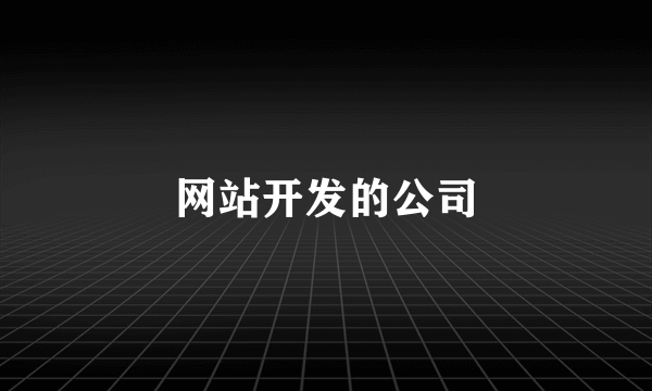 网站开发的公司