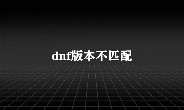 dnf版本不匹配