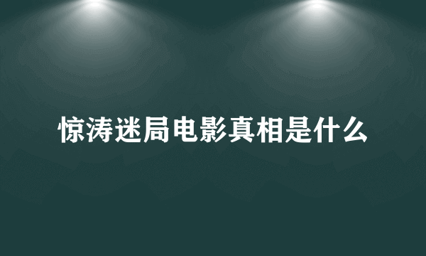 惊涛迷局电影真相是什么