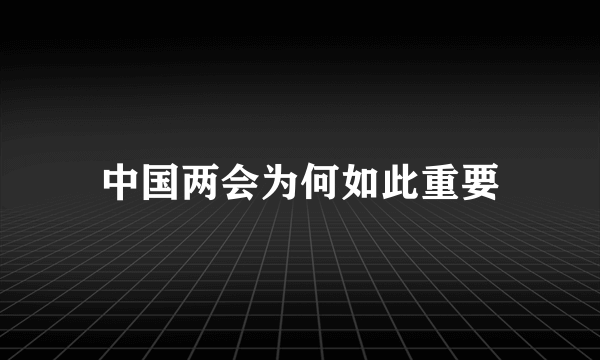 中国两会为何如此重要