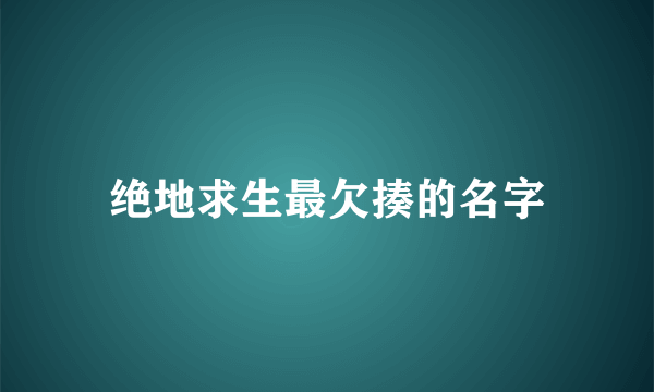 绝地求生最欠揍的名字