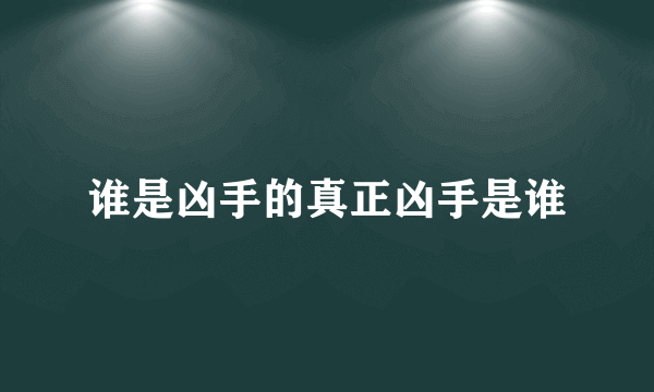 谁是凶手的真正凶手是谁