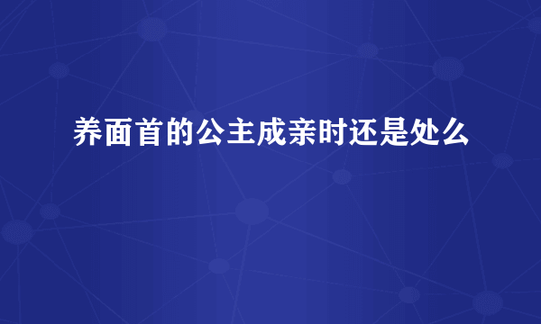 养面首的公主成亲时还是处么