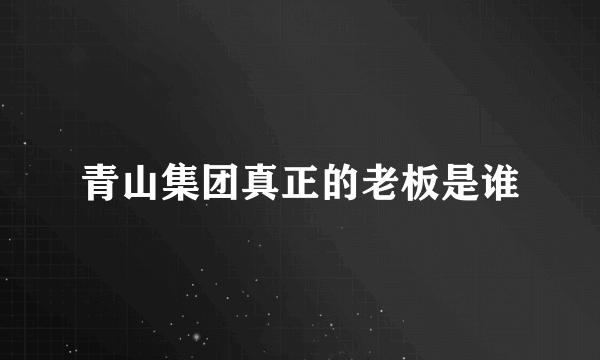 青山集团真正的老板是谁