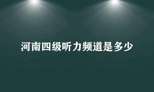 河南四级听力频道是多少