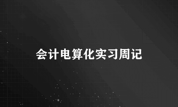 会计电算化实习周记