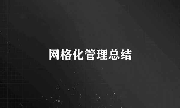 网格化管理总结