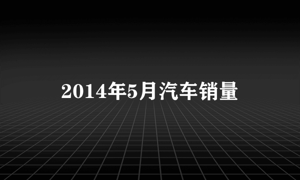 2014年5月汽车销量