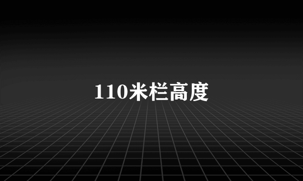 110米栏高度