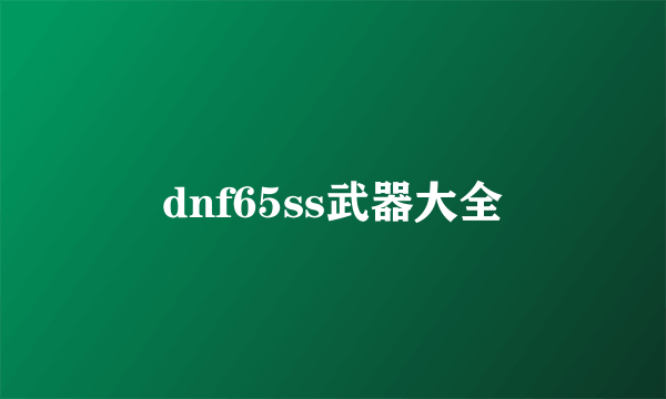 dnf65ss武器大全