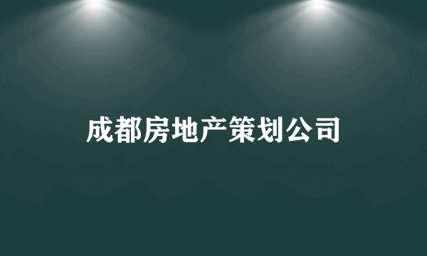 成都房地产策划公司