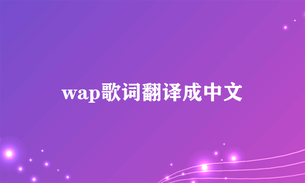 wap歌词翻译成中文