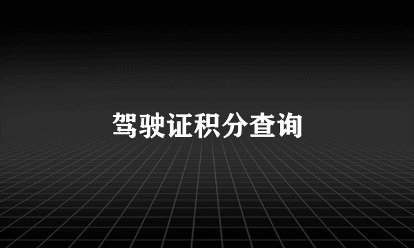 驾驶证积分查询