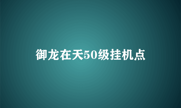 御龙在天50级挂机点