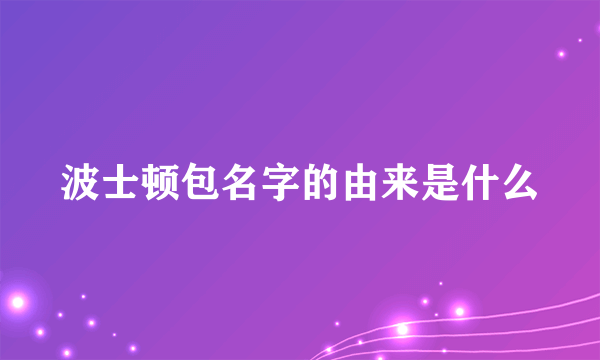 波士顿包名字的由来是什么