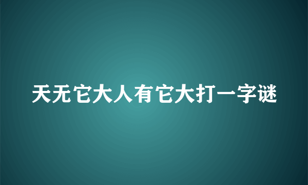 天无它大人有它大打一字谜