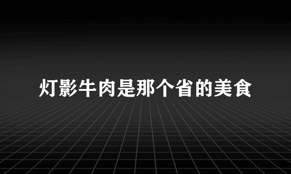 灯影牛肉是那个省的美食