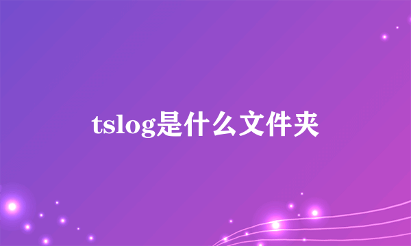 tslog是什么文件夹