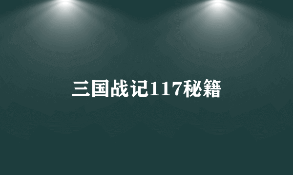 三国战记117秘籍