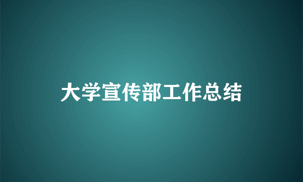 大学宣传部工作总结