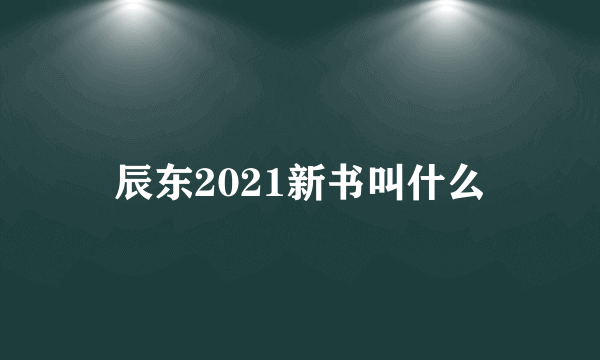 辰东2021新书叫什么