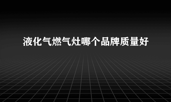 液化气燃气灶哪个品牌质量好