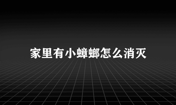 家里有小蟑螂怎么消灭