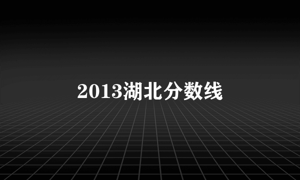 2013湖北分数线